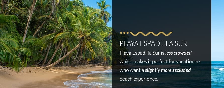 Playa Espadilla Sur Beach in Manuel Antonio, Less Crowded and More Secluded