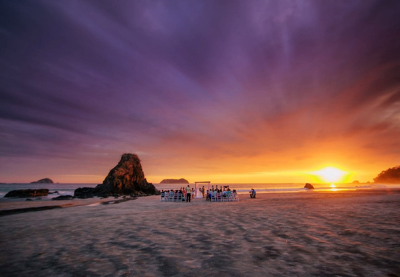 beautiful sunset wedding ceremony in costa rica